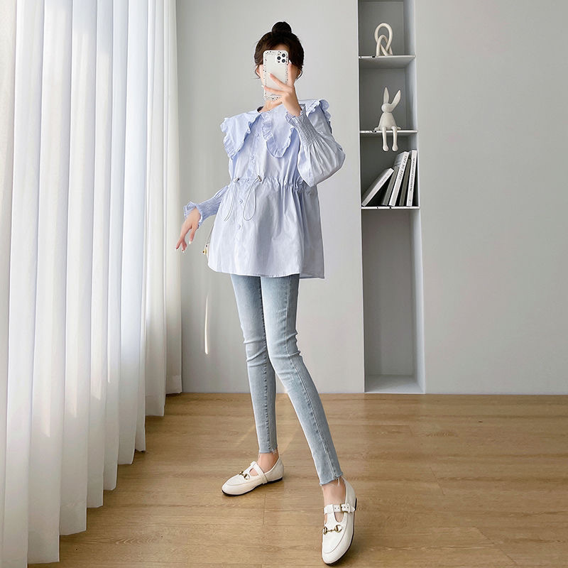 Women Formal Wear Korean - Long Sleeve Shirts Womens Cotton Plaid