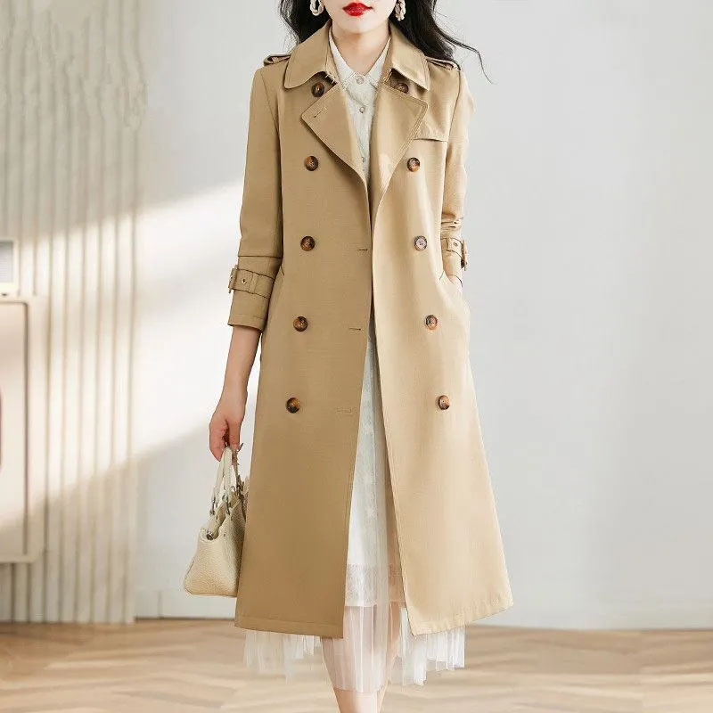 Women Formal Wear Korean - New Women Long Windbreaker Jacket Spring