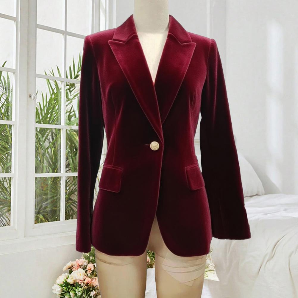 Women'S Office Formal Wear For Ladies - Velvet Large Size Women Prom Peaked
