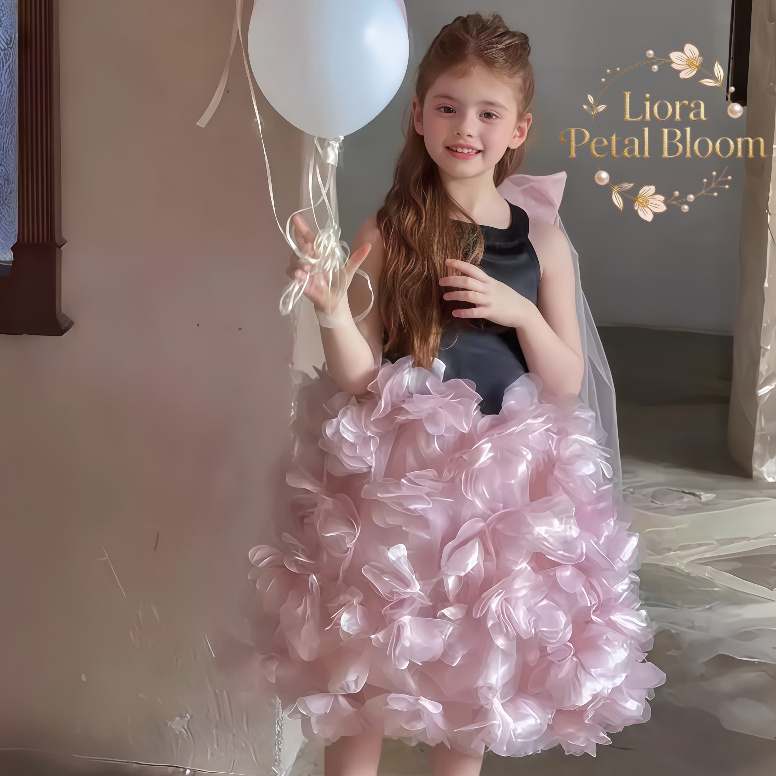 Formal Women'S Wear - Girls' Black Floral Tulle Dress Girls'
