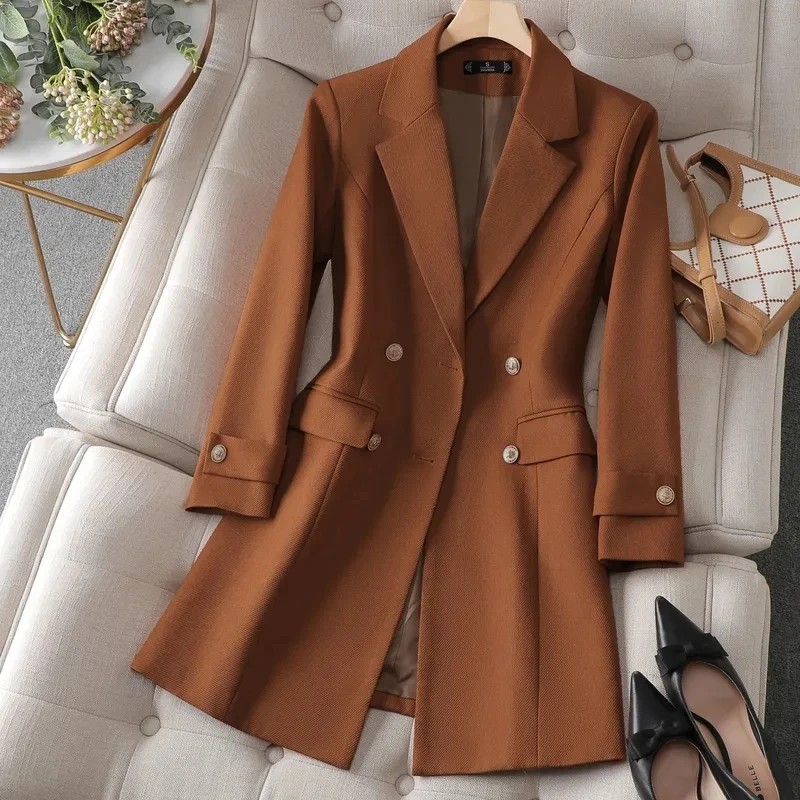 Women'S Office Formal Wear For Ladies - Autumn Winter Jacket Women Long Blazer
