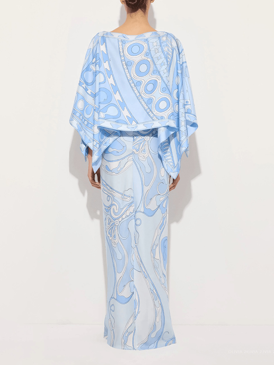 VGH Light Blue Abstract Print  - Formal Women'S Wear 评论和价格