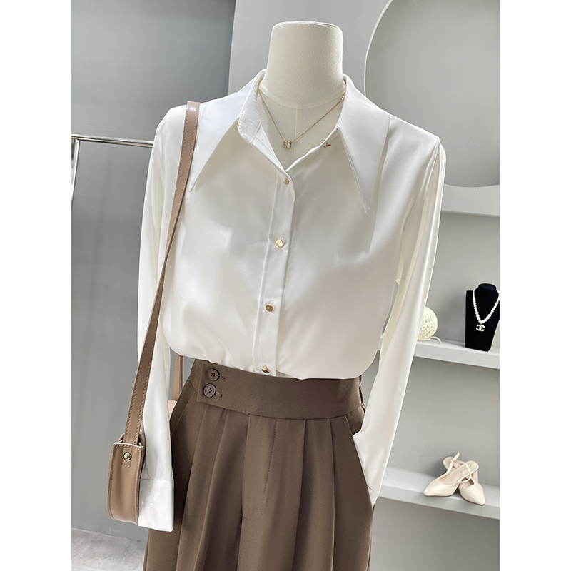 Long Sleeve Shirts Womens Chif - Women Formal Wear Korean 评论和价格