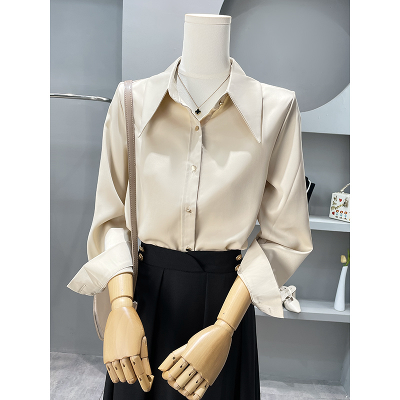 Long Sleeve Shirts Womens Chif - Women Formal Wear Korean 评论和价格