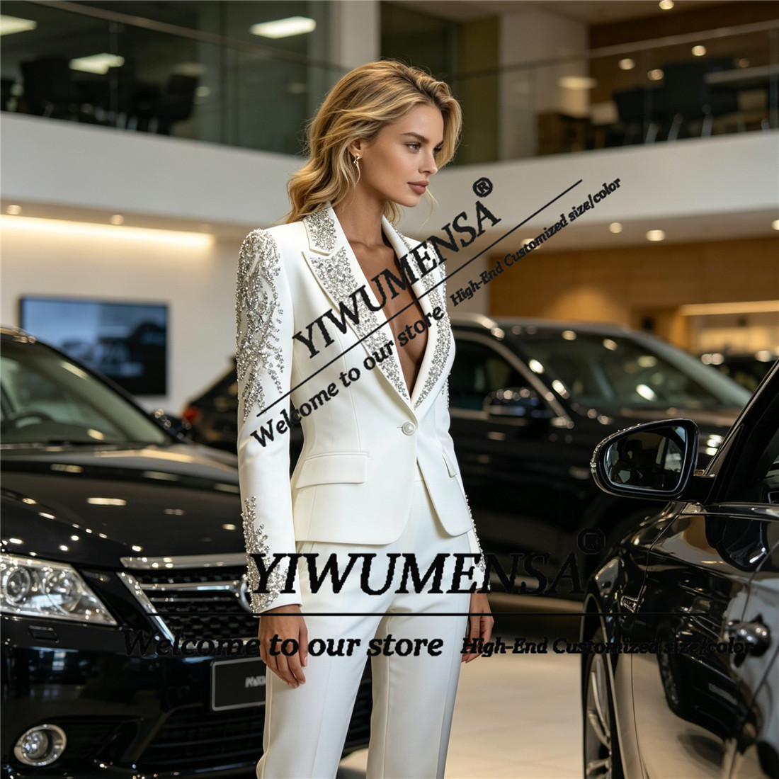Luxury Women Suits 2 Pieces Se - Women'S Formal Wear Pants Suit 评论和价格