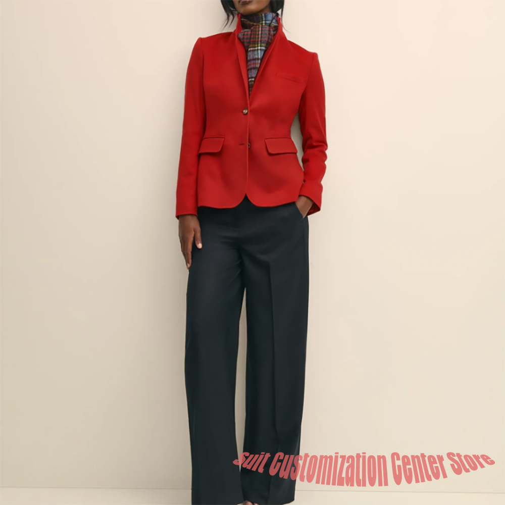 Women's Navy Woolen Clothes Si - Women'S Formal Wear Pants Suit 评论和价格