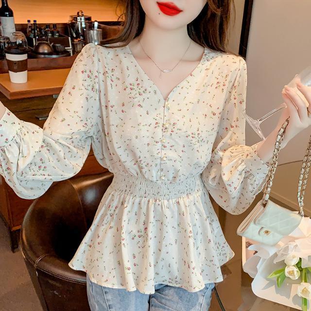 Long Sleeve Shirts Womens Plai - Women Formal Wear Korean 评论和价格