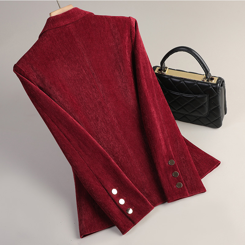 Yellow Gold Velvet Blazer Wome - Women'S Office Formal Wear For Ladies 评论和价格