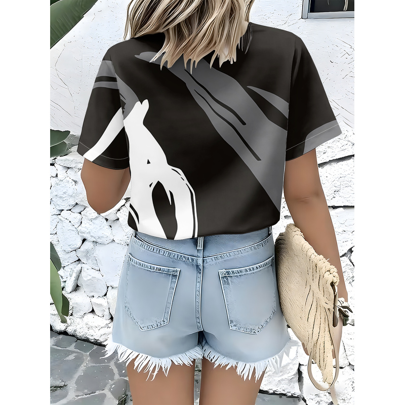 Women's Short Sleeve Button Sh - Women Formal Wear Stitching 评论和价格
