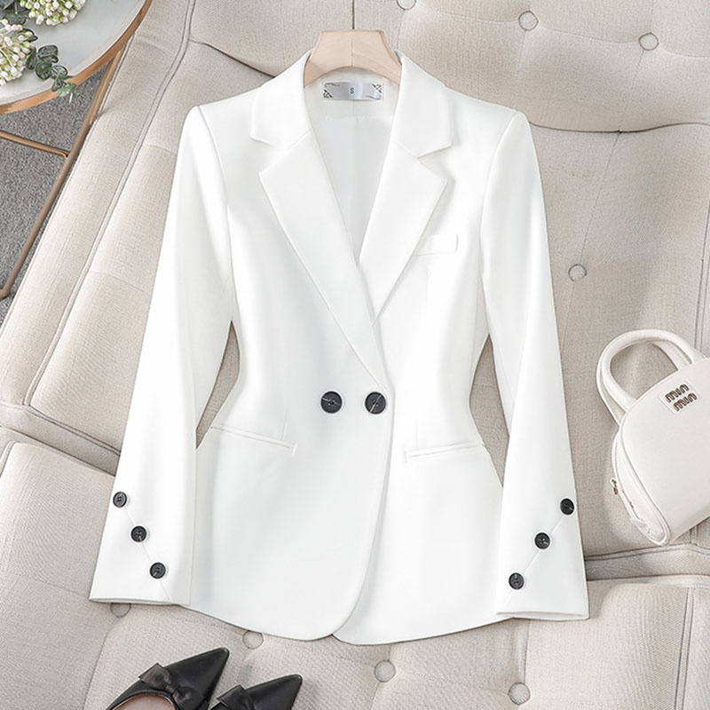 2025 New Spring Autumn White B - Women Formal Wear With Black Blazer 评论和价格
