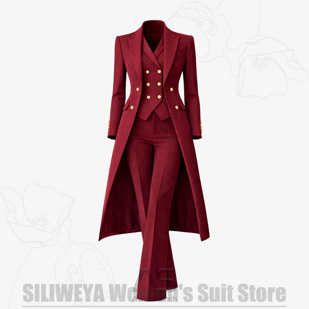 Women's Suit 3 Piece Double Br - Women'S Formal Wear Pants Suit 评论和价格
