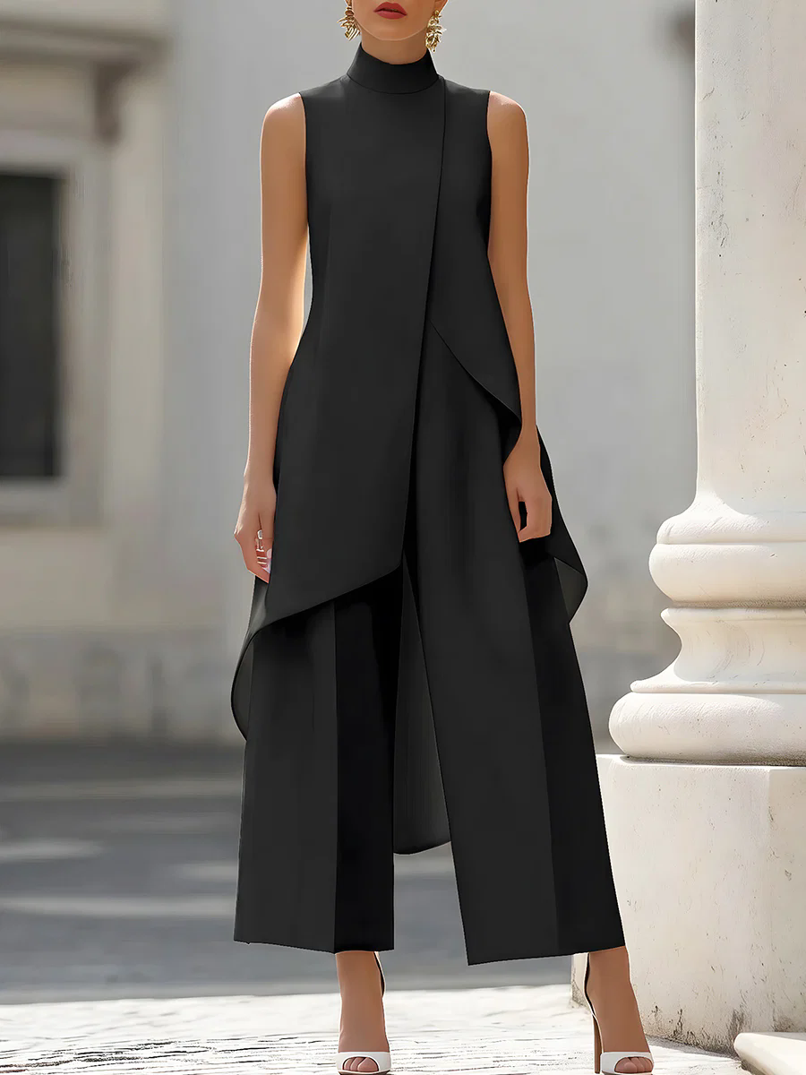 Sleeveless High Neck Asymmetri - Women'S Elegant Formal Wear 评论和价格