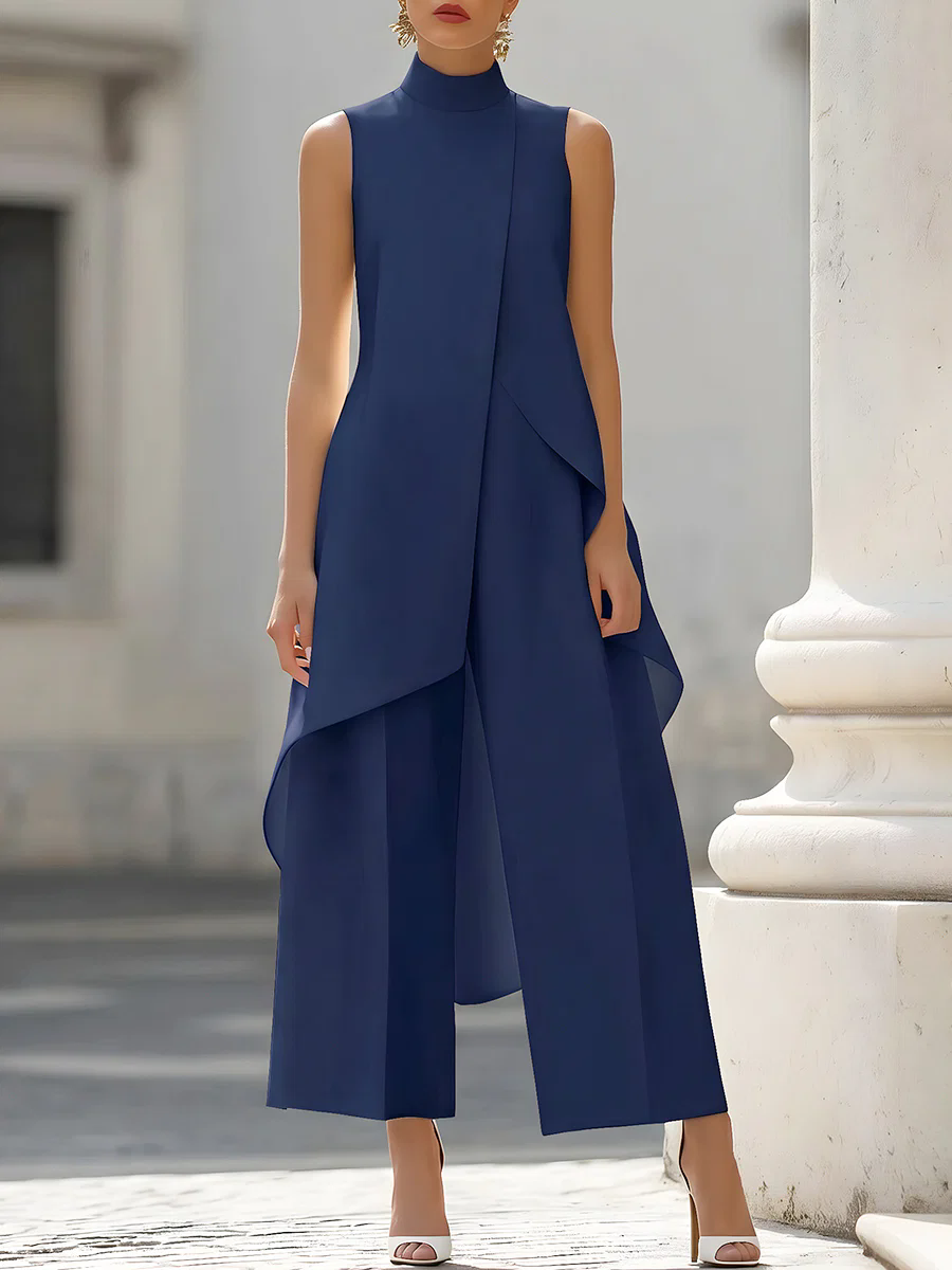 Sleeveless High Neck Asymmetri - Women'S Elegant Formal Wear 评论和价格