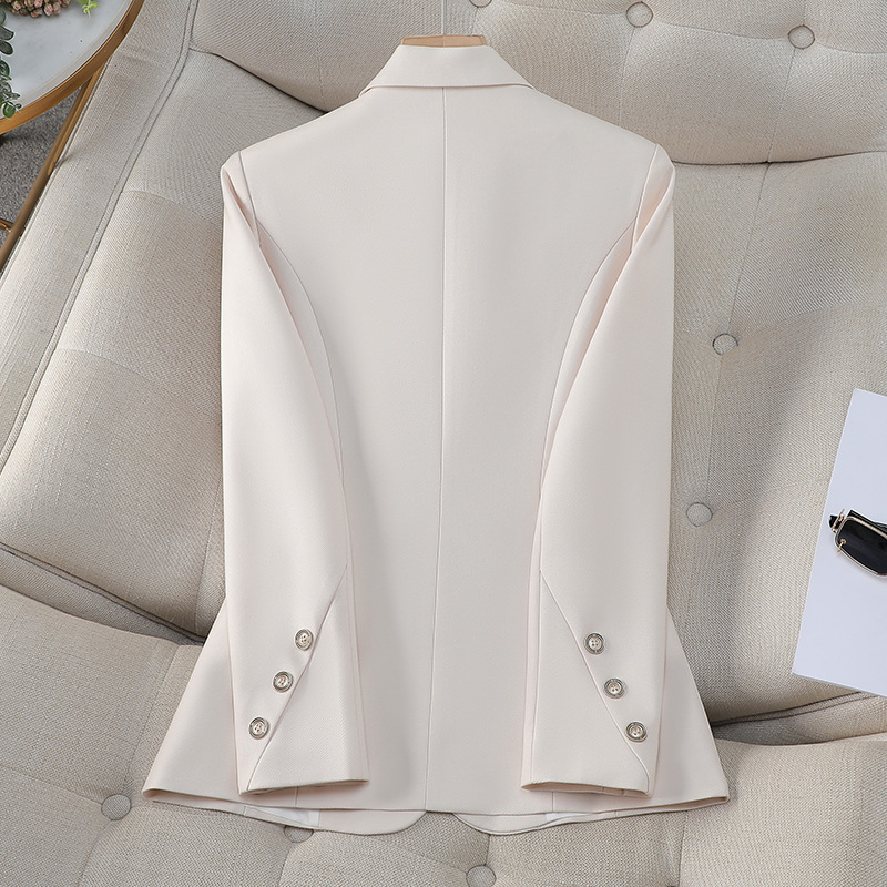 Women Double Breasted Solid Bl - Women Formal Wear With Black Blazer 评论和价格