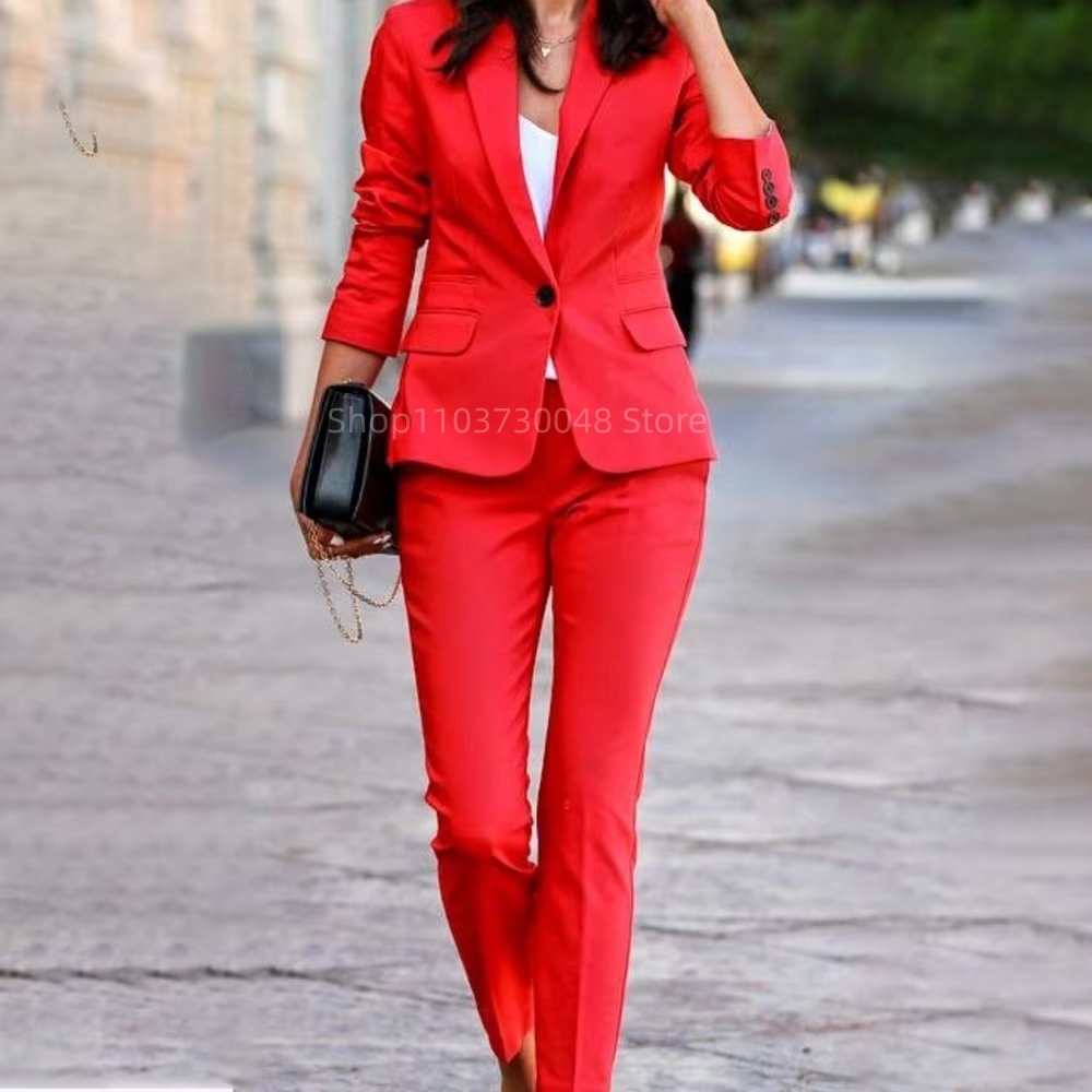 Fashion Office Ladies Blazer a - Women'S Formal Wear Pants Suit 评论和价格
