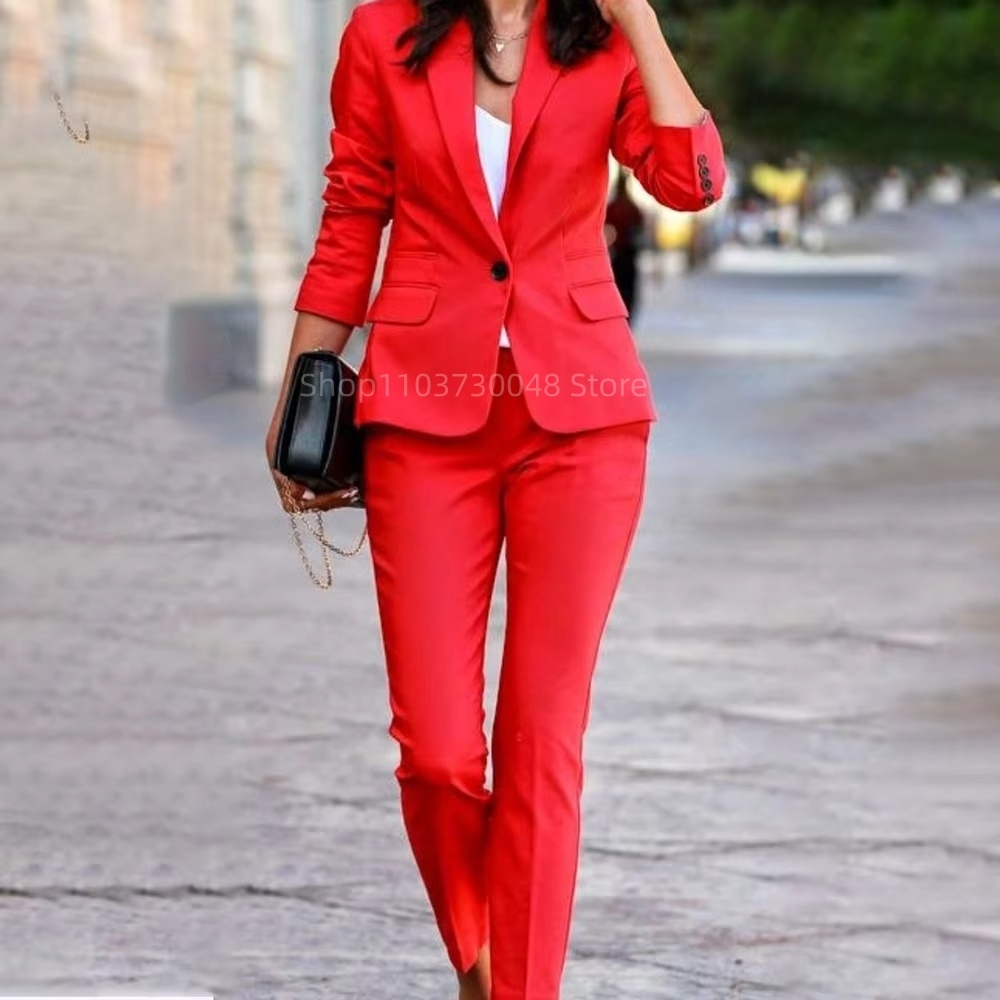 Fashion Office Ladies Blazer a - Women'S Formal Wear Pants Suit 评论和价格